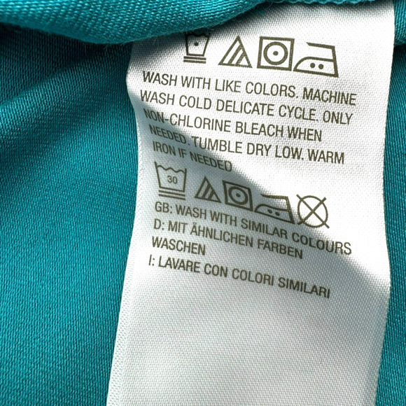 ISAAC MIZRAHI Women's 4X Plus Teal Blue Long Sleeve Tunic Top V Neck Shirred‎ - Picture 5 of 10